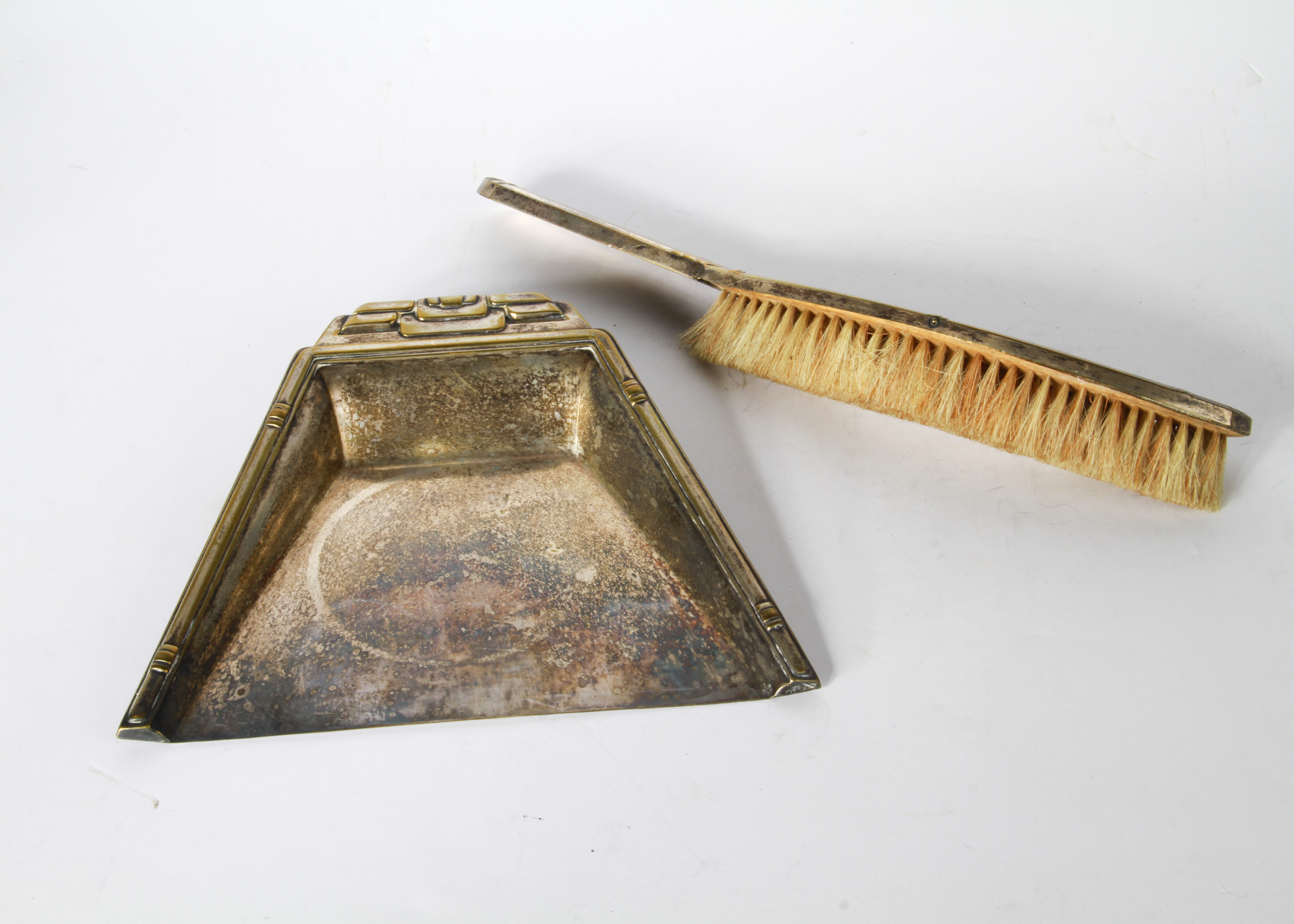 Silverplated Art Deco Dustpan and Brush EBTH